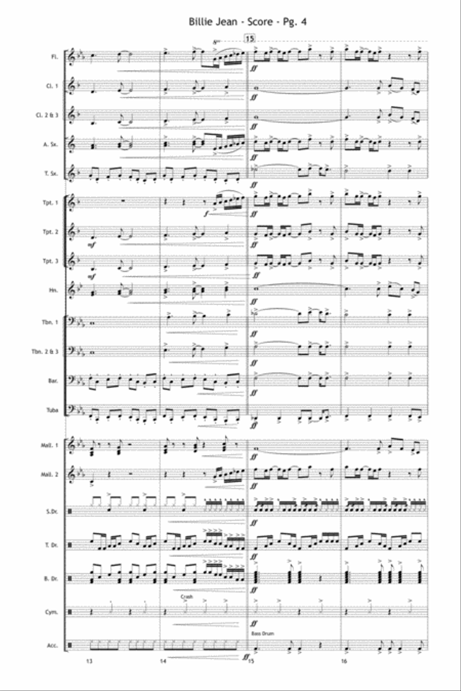 Billie Jean Billie Jean Marching Band scores gallery preview page 5