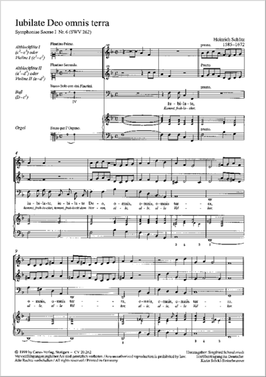 O be joyful in the Lord (Jubilate Deo omnis terra (Kommt, frohlocket dem Herrn alle Volker)) Recorder scores gallery preview page 10