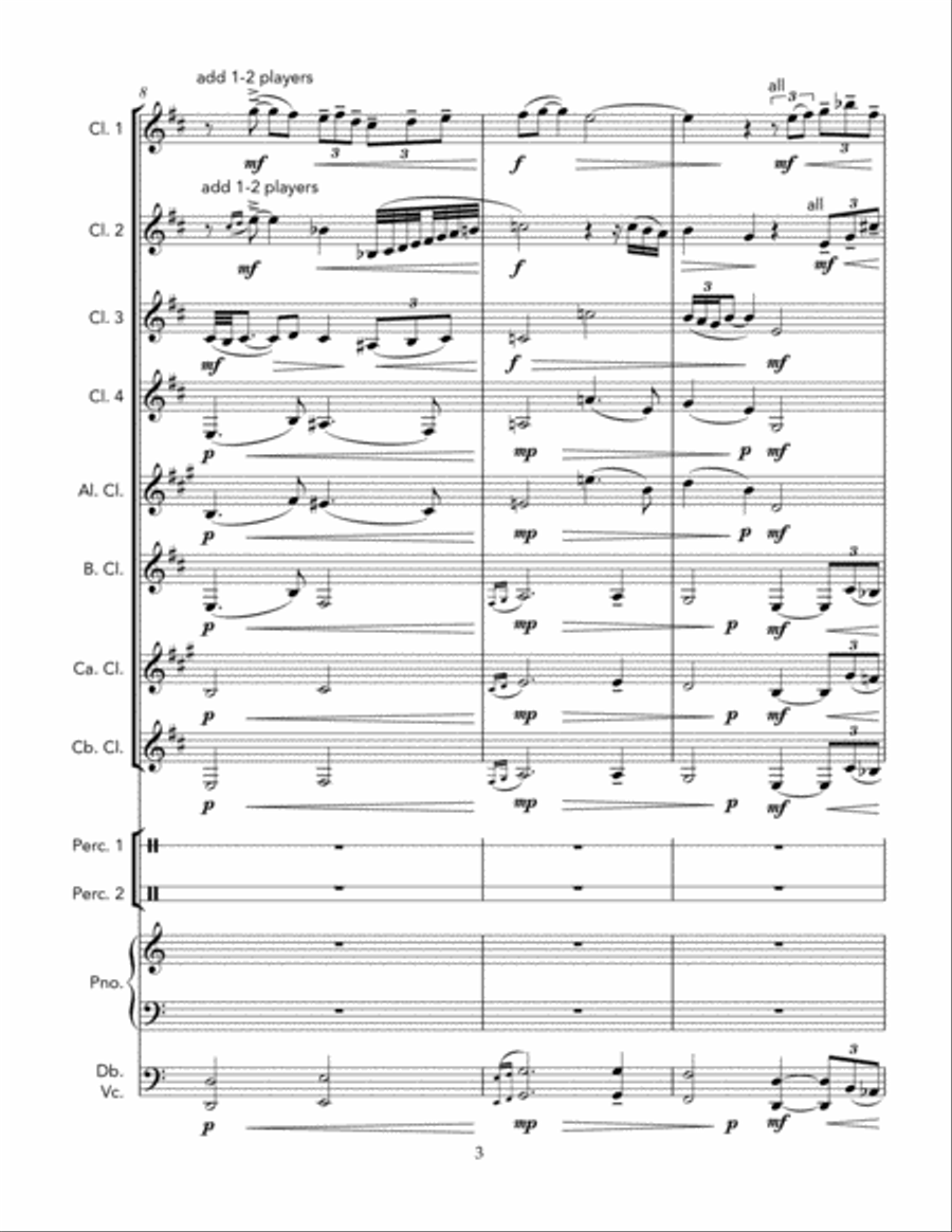 Danza Sueno (Clarinet Choir) Clarinet Choir scores gallery preview page 3