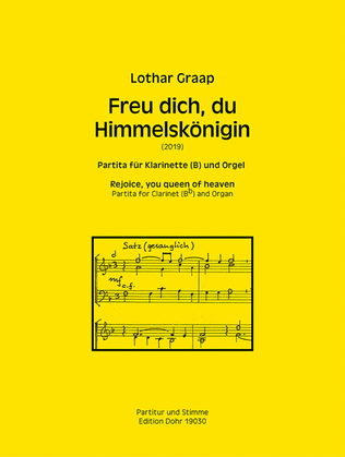 Freu dich, du Himmelskönigin (2019) -Partita für Klarinette (B) und Orgel-