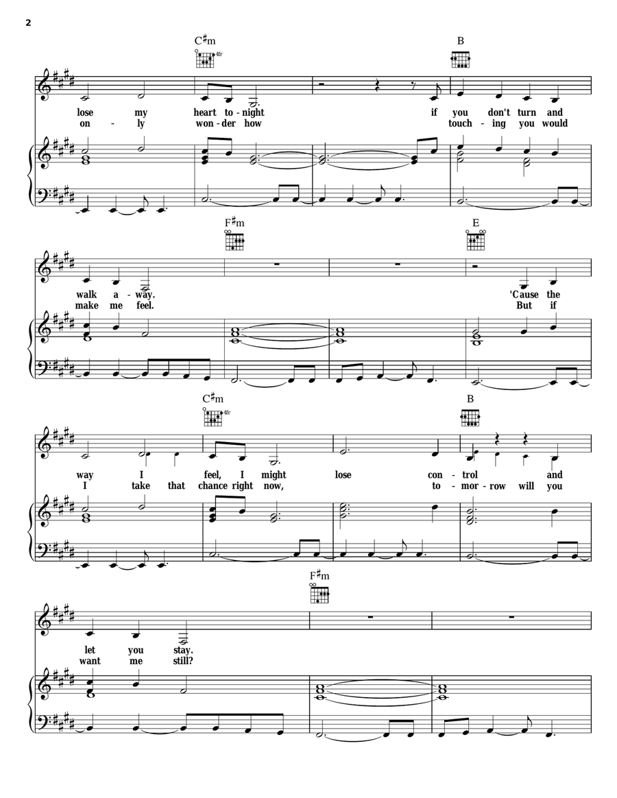 I Could Fall In Love Piano, Vocal, Guitar scores gallery preview page 2