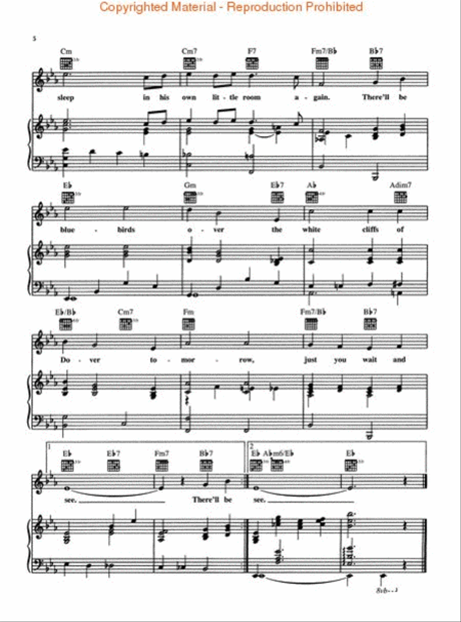 The White Cliffs Of Dover Piano Solo scores gallery preview page 3