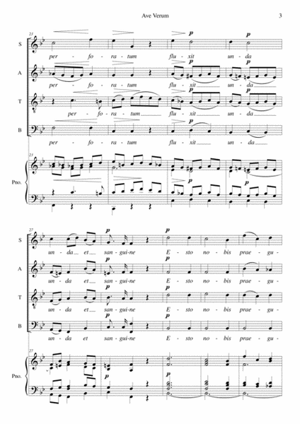 Gounod Ave Verum arranged for SATB choir and piano (or organ)