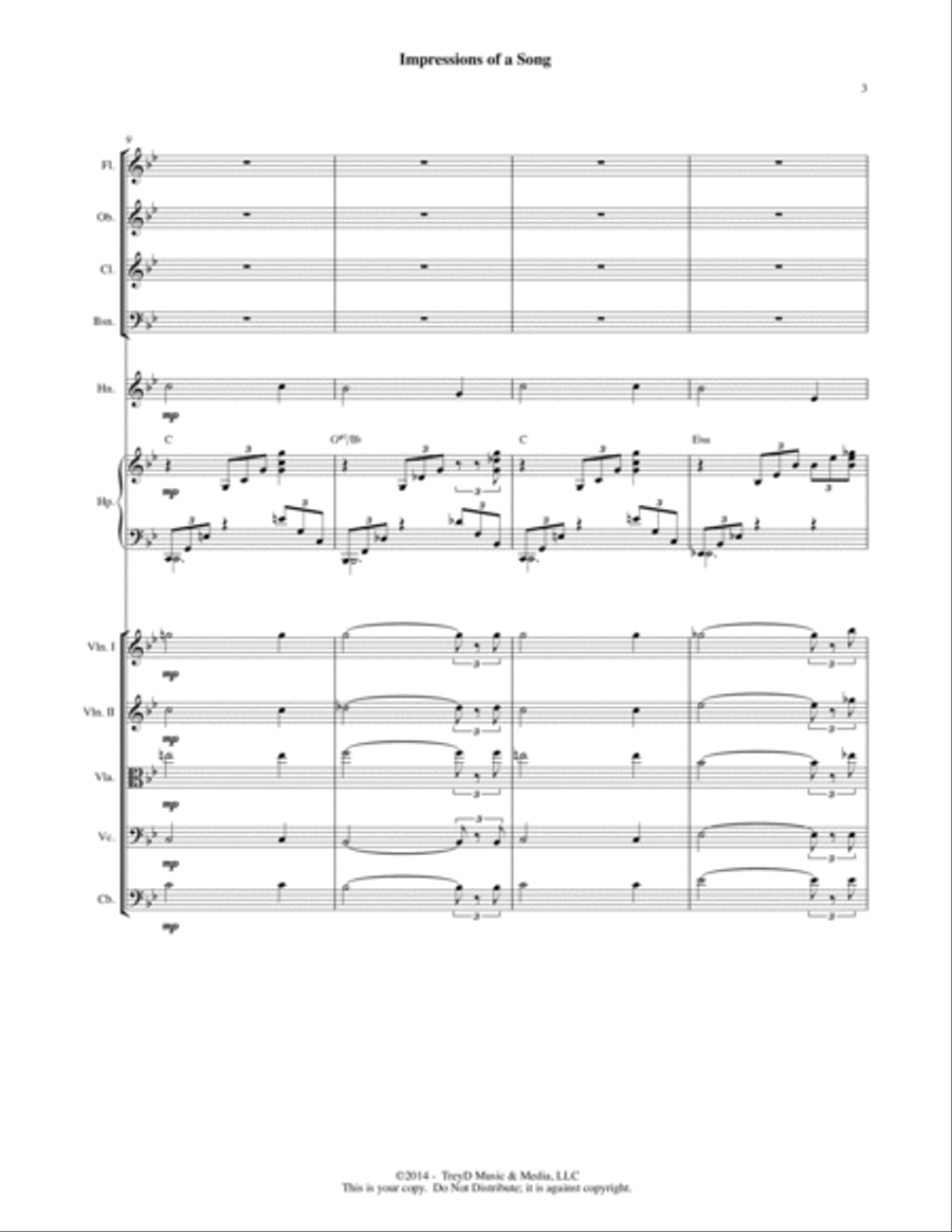 Impressions of a Song Impressions of a Song Chamber Orchestra scores gallery preview page 3