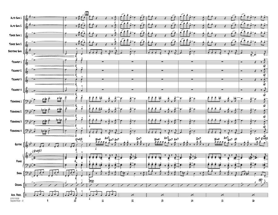 September (arr. Mark Taylor) - Conductor Score (Full Score) Jazz Ensemble scores gallery preview page 2