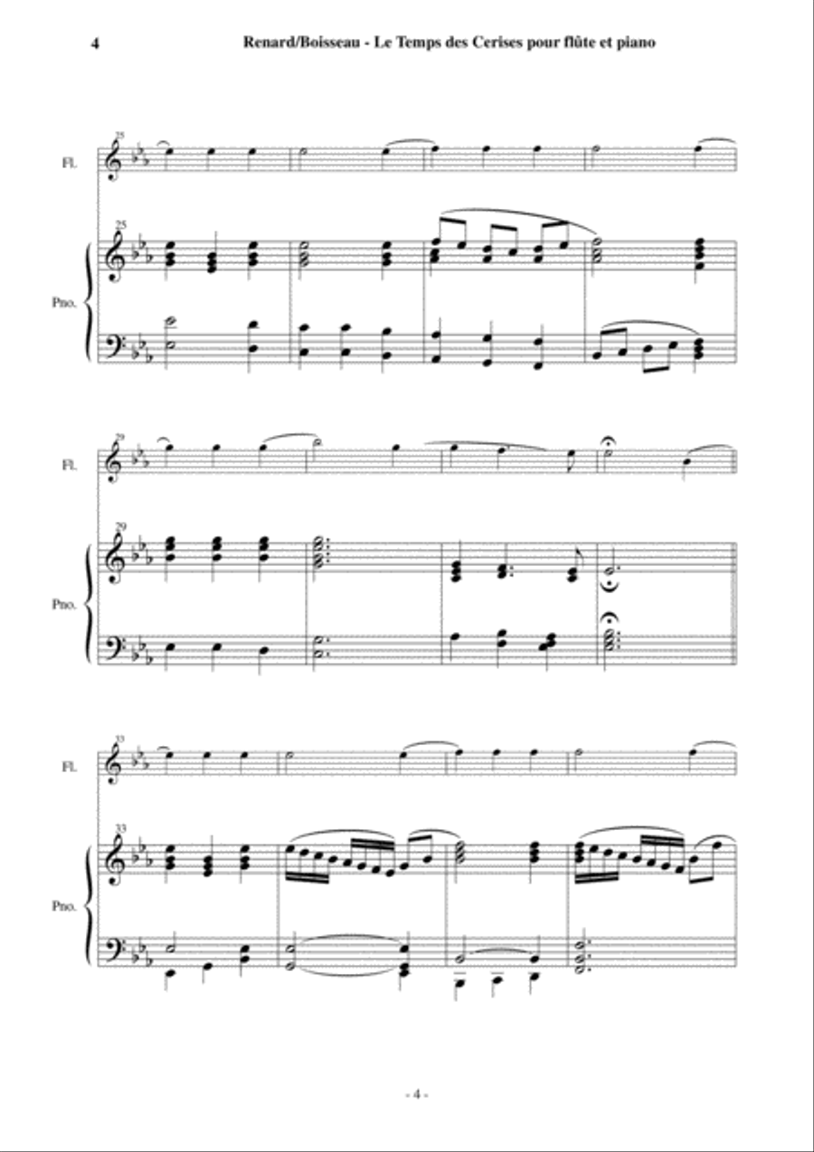 Antoine Renard: Le Temps des Cerises, arranged for flute and piano Antoine Renard: Le Temps des Cerises, arranged for flute and piano Flute Solo scores gallery preview page 4