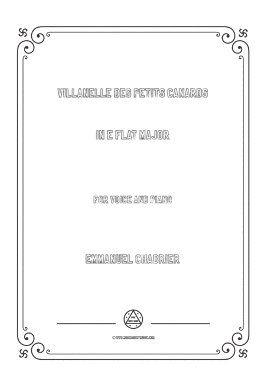 Chabrier-Villanelle des petits canards in E flat Major,for voice and piano Voice Solo scores gallery preview page 1