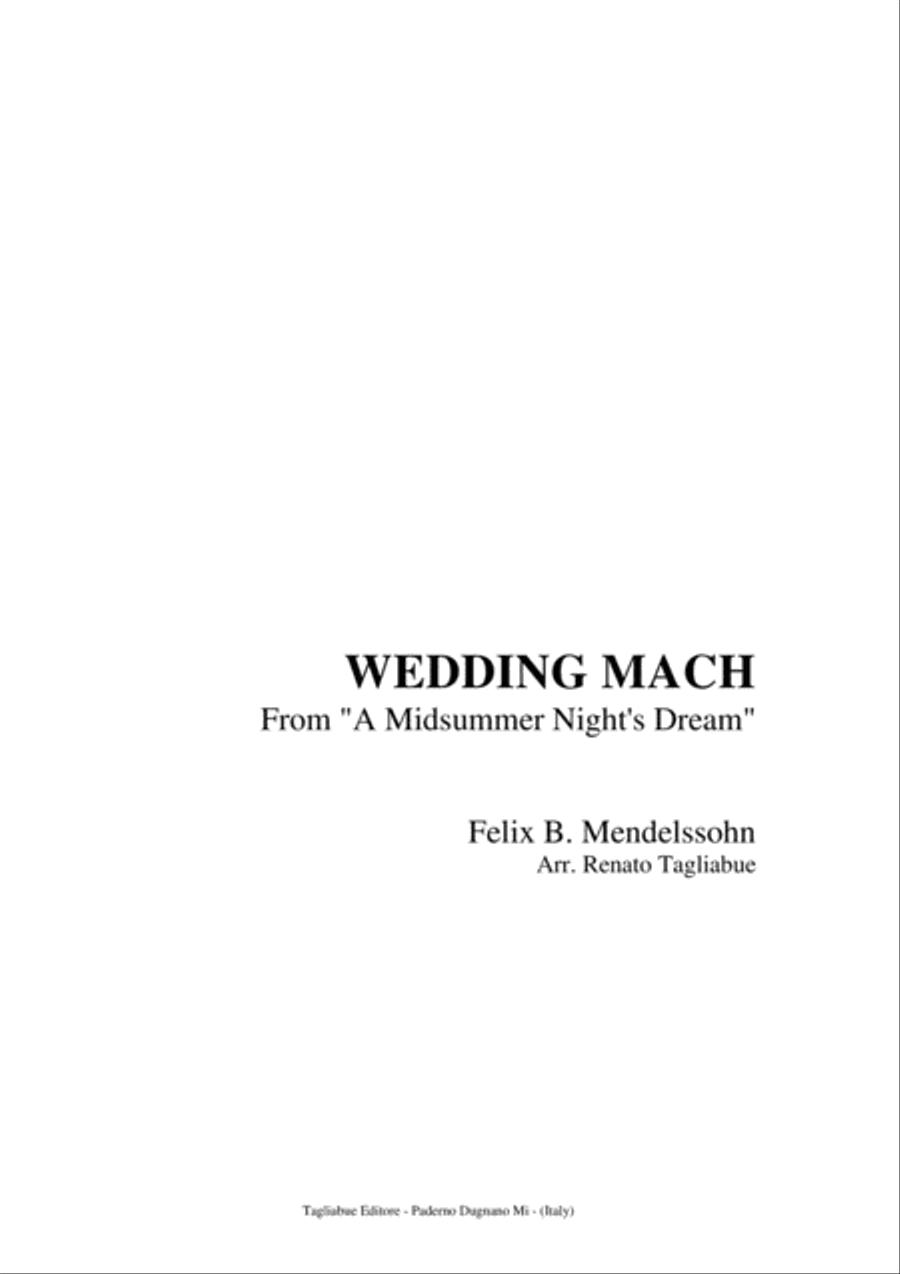 WEDDING MARCH - Felix B. Mendelssohn - Arr. for Organ 3 staff Organ Solo scores gallery preview page 1