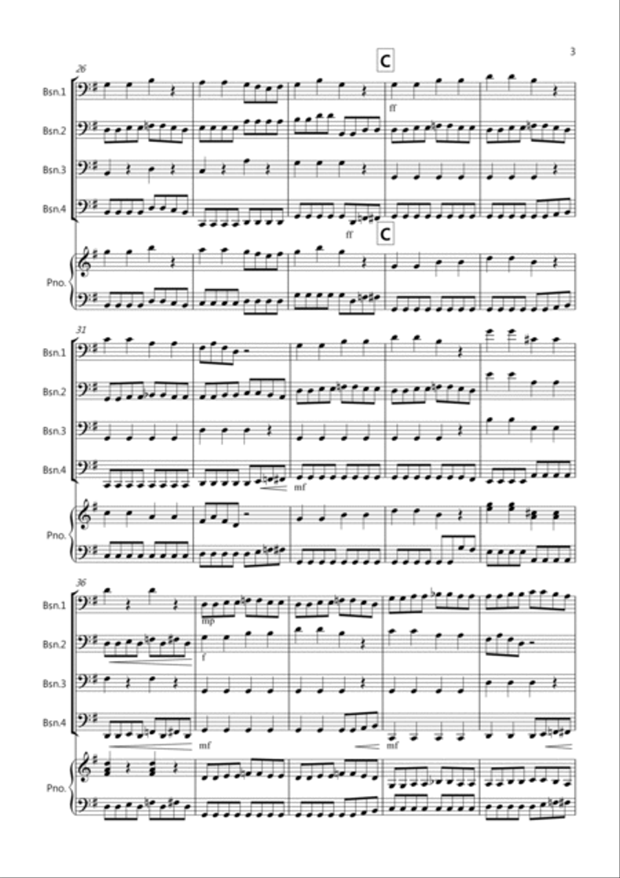 Haydn Rocks! for Bassoon Quartet Bassoon Quartet scores gallery preview page 3