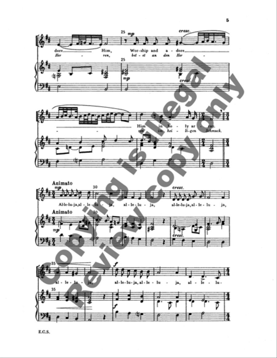 Kleines Geistliche Konserte I: Bringt her dem Herren (Give to Jehovah) Unison Choir scores gallery preview page 7