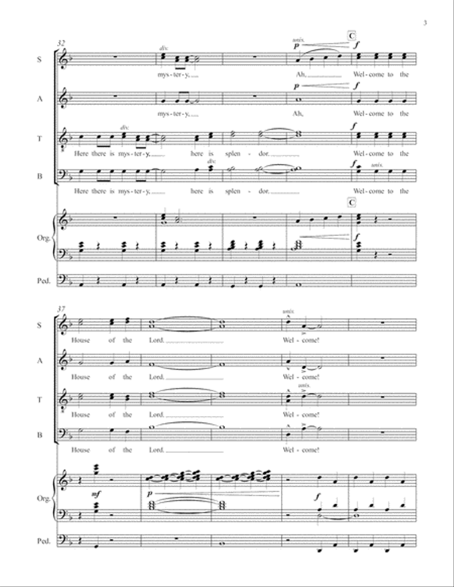 A Sacred Place: 1. Welcome to the House of the Lord 4-Part scores gallery preview page 4