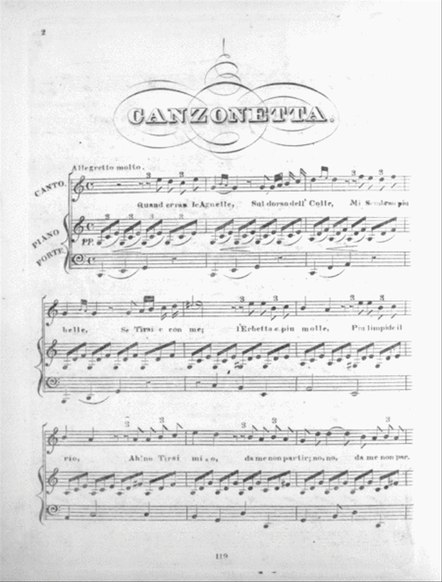 Quand'erran le'Agnelle. A Canzonetta Voice scores gallery preview page 2