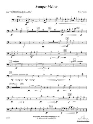 Semper Melior: (wp) 2nd B-flat Trombone B.C.
