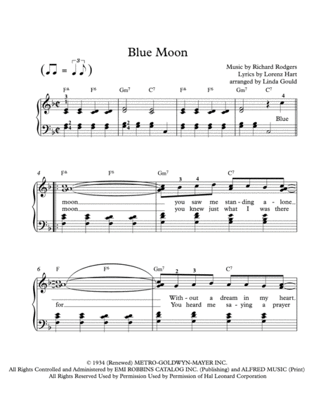 Blue Moon by Elvis Presley Voice - Digital Sheet Music