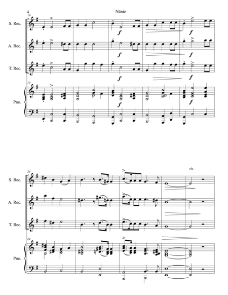 Nänie - lament for a songbird - for recorder trio and piano image number null