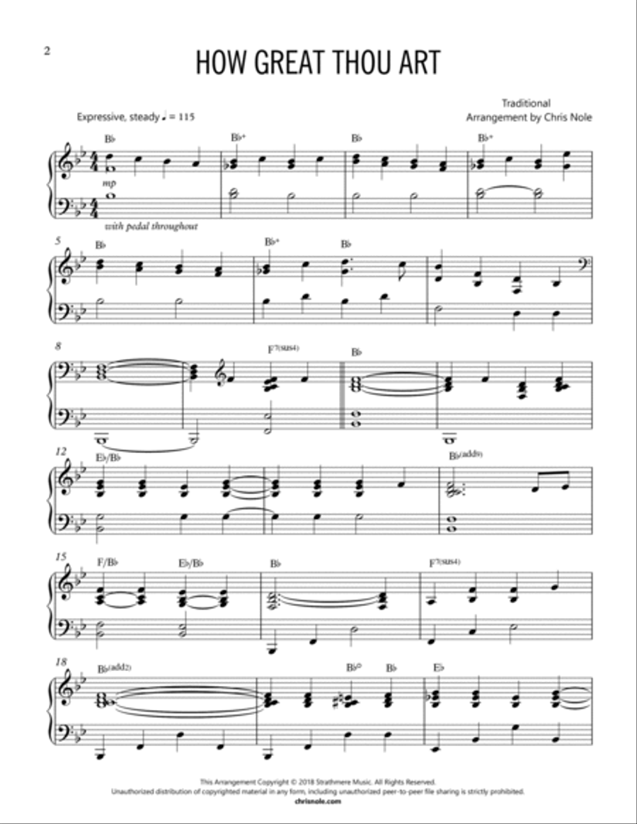 How Great Thou Art Piano Solo scores gallery preview page 2