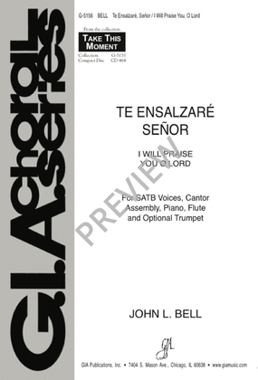 Book cover for Te Ensalzaré Señor / I Will Praise You, O Lord