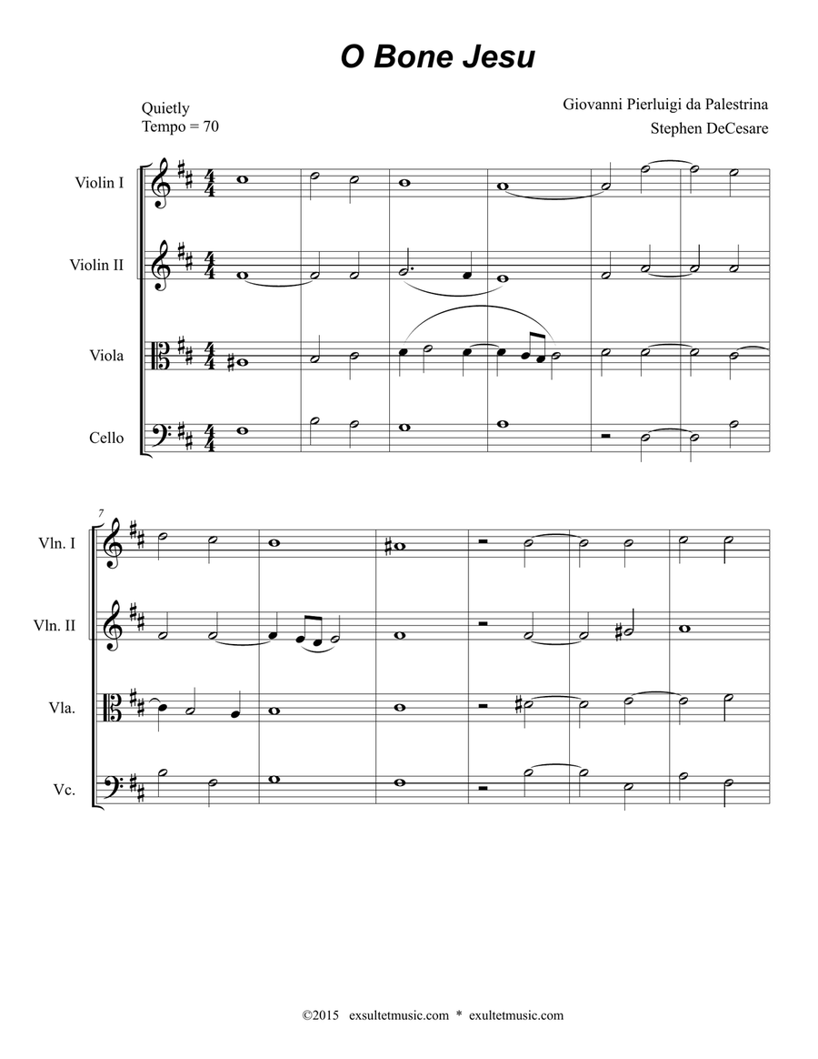 O Bone Jesu (for String Quartet) String Quartet scores gallery preview page 2