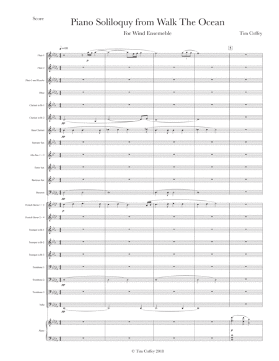 Piano Soliloquy from Walk The Ocean Concert Band scores gallery preview page 3