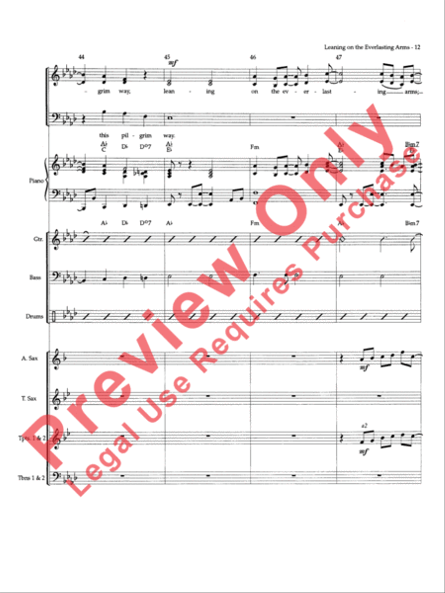 Leaning on the Everlasting Arms Choir scores gallery preview page 13