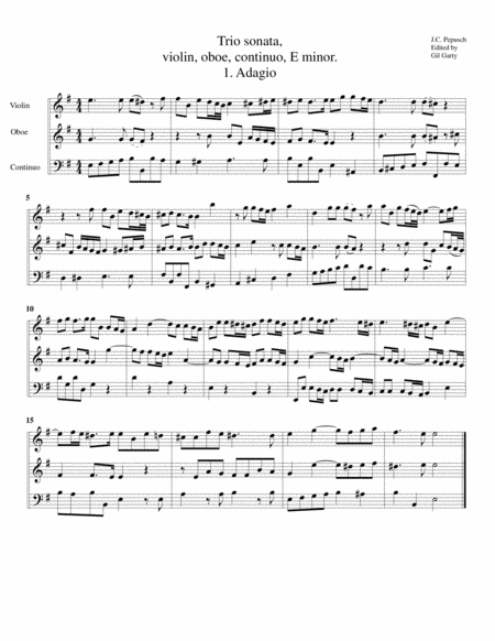 Trio sonata, violin, oboe, continuo, E minor