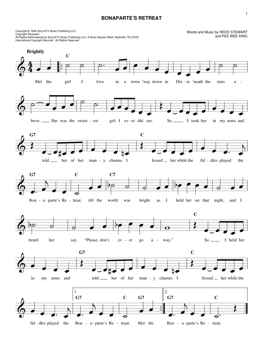 Bonaparte's Retreat Guitar scores gallery preview page 1