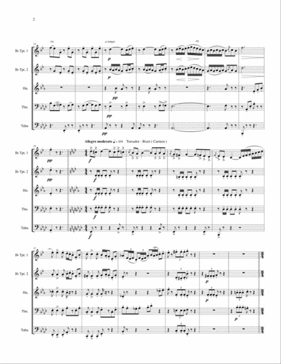 A Night at the Opera for Brass Quintet Brass Quintet scores gallery preview page 4