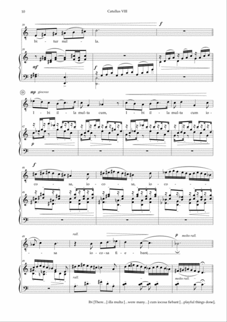 Fulsere Quandom, from trio cantata 'Catullus VIII' Tenor Voice scores gallery preview page 5