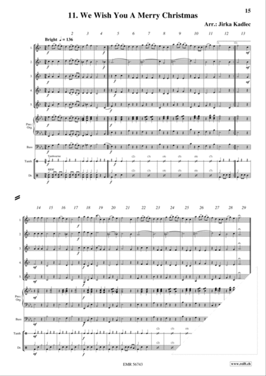 12 Easy Christmas Songs Clarinet Quintet scores gallery preview page 13
