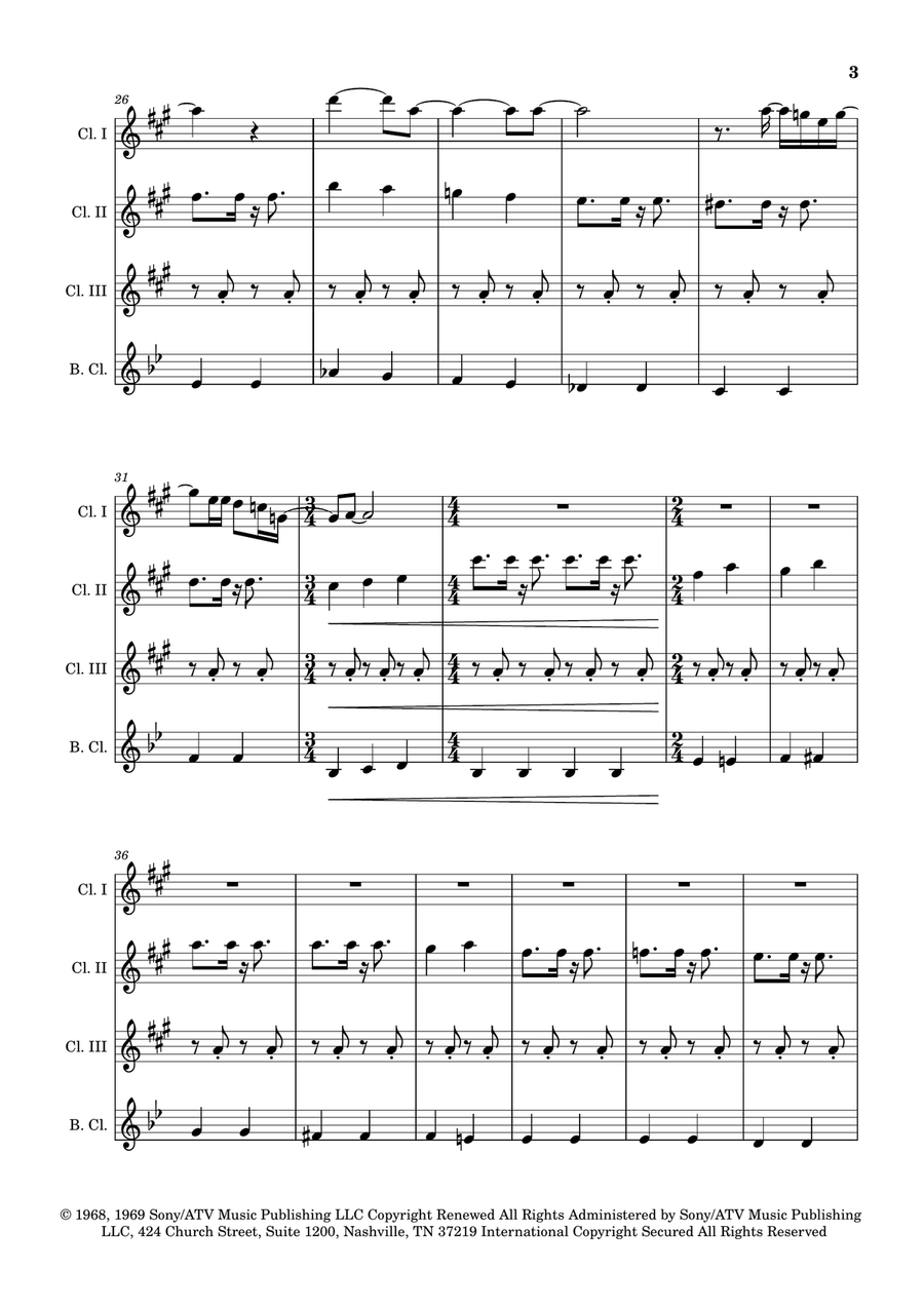 Blackbird Clarinet Quartet scores gallery preview page 3