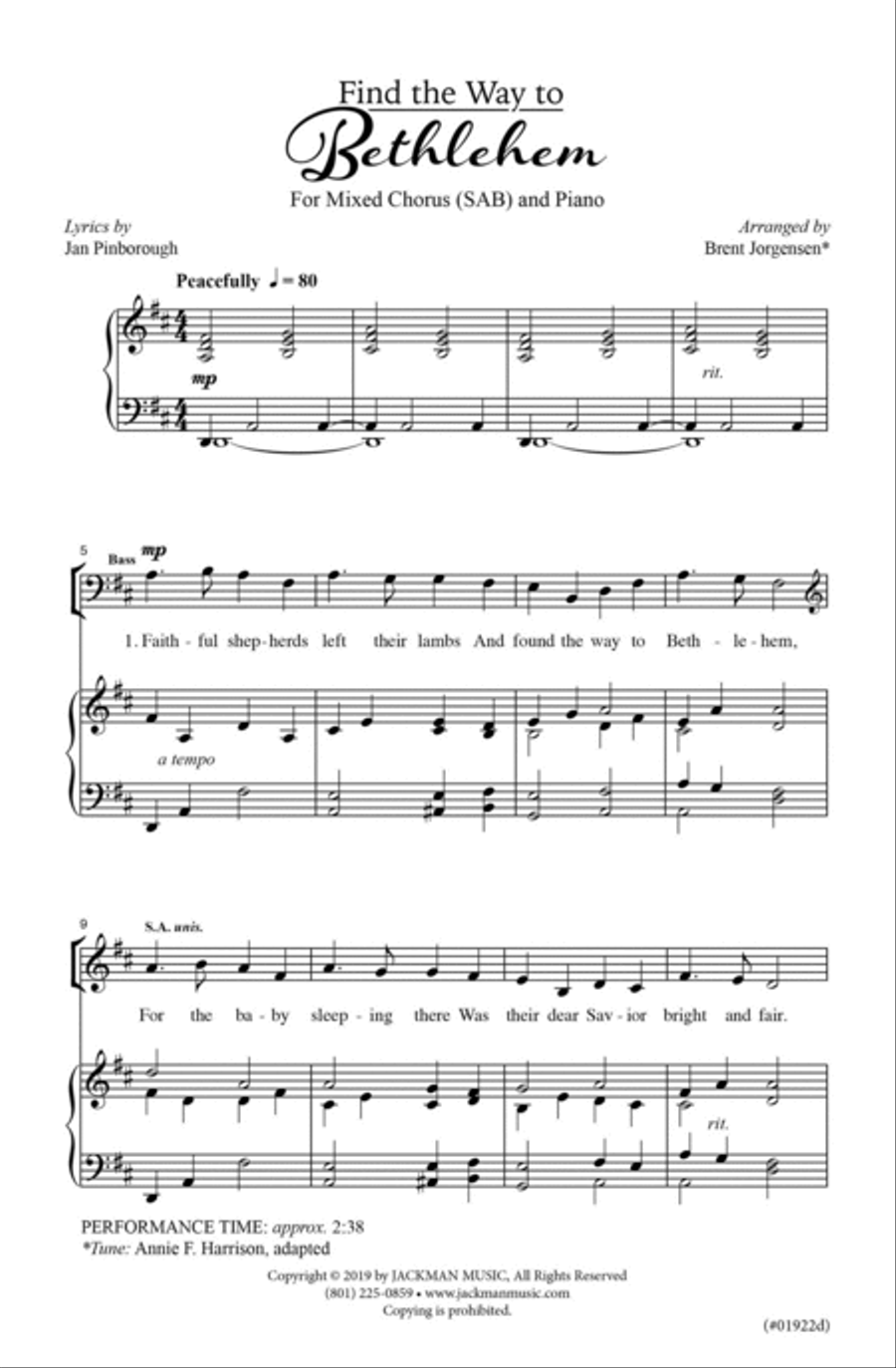 Find the Way to Bethlehem - SAB 3-Part scores gallery preview page 2