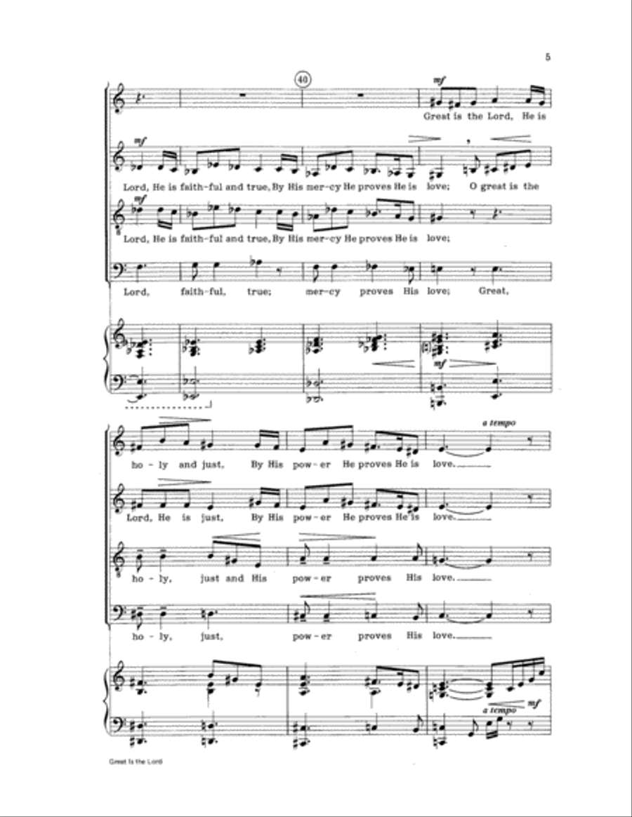Great Is the Lord 4-Part scores gallery preview page 5