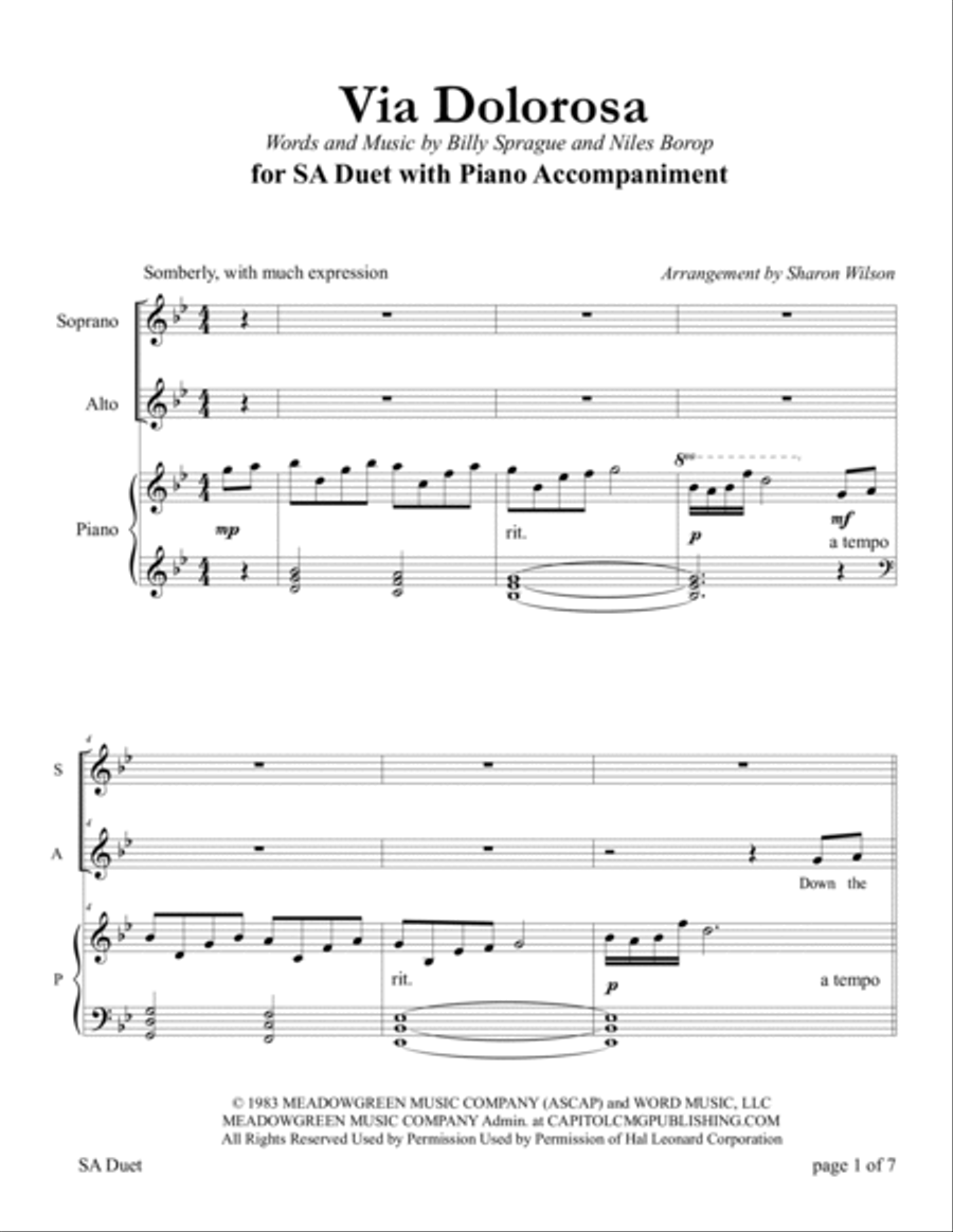 Via Dolorosa Alto Voice scores gallery preview page 3