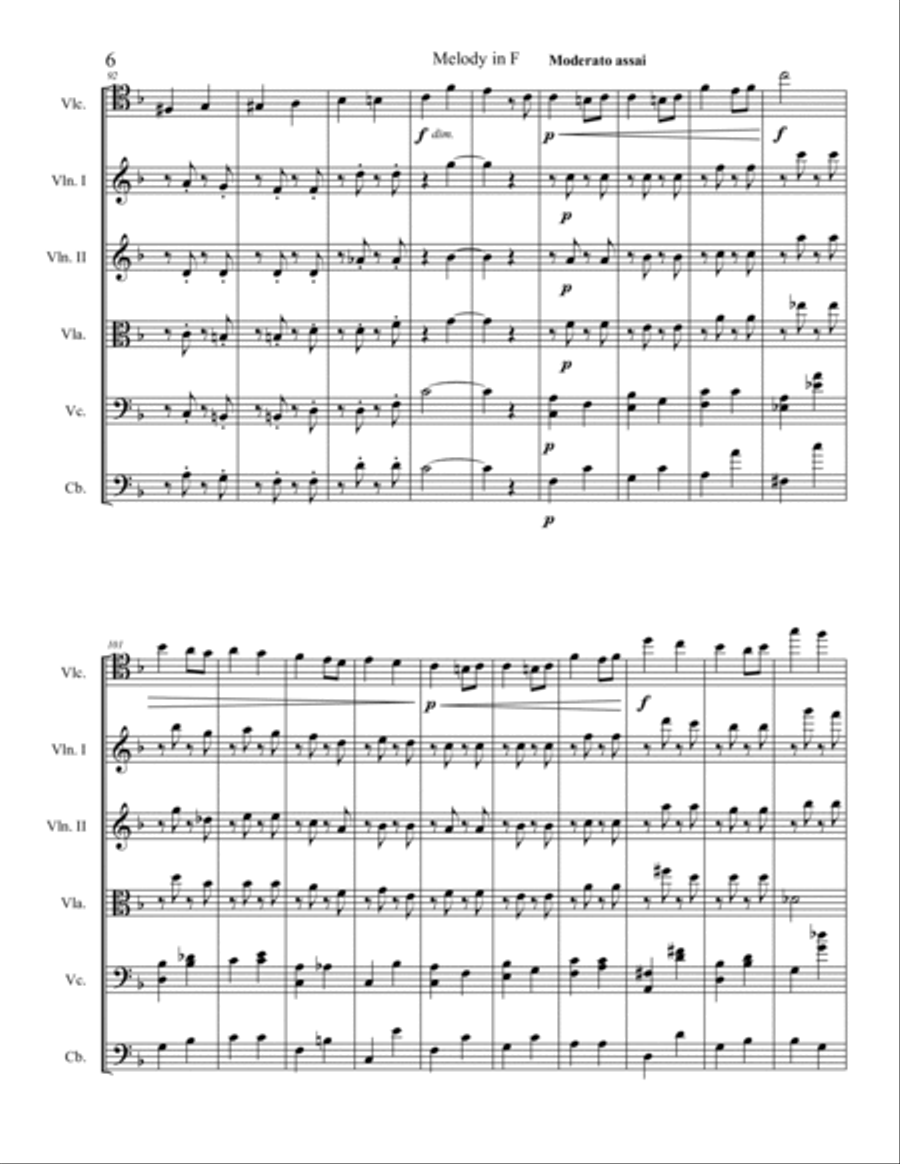 Melody in F Melody in F String Orchestra scores gallery preview page 6