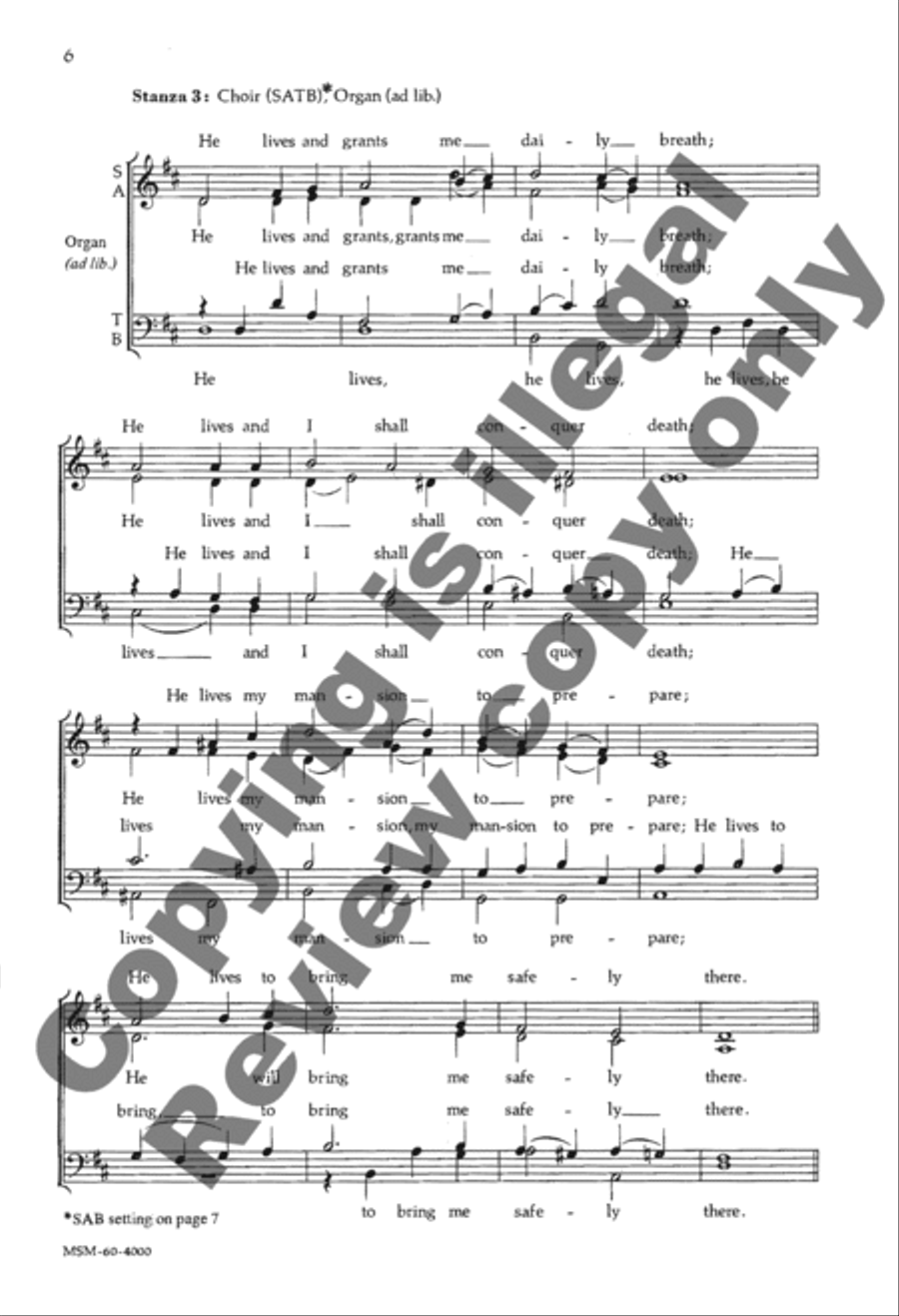 I Know That My Redeemer Lives SA scores gallery preview page 5