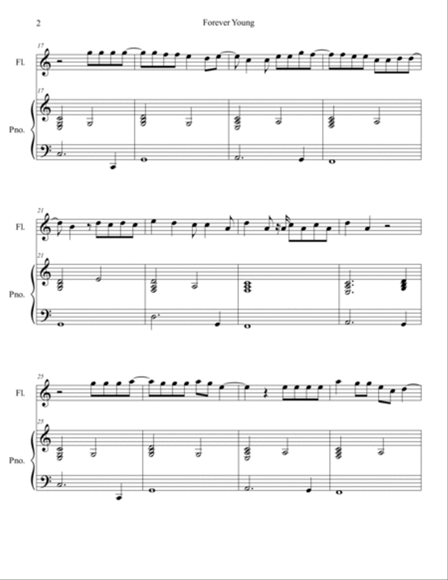 Forever Young Flute Solo scores gallery preview page 3