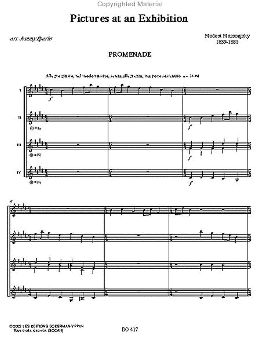 Pictures at an Exhibition Guitar Ensemble scores gallery preview page 2