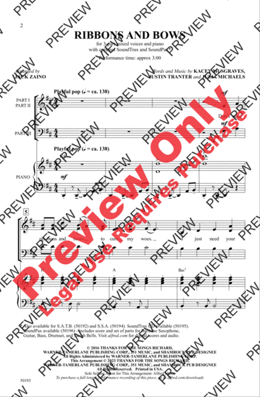 Ribbons and Bows 3-Part scores gallery preview page 2