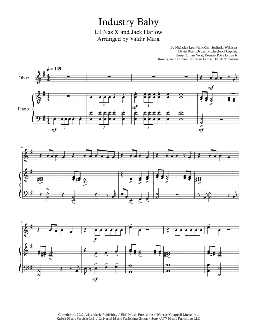 Industry Baby Piano scores gallery preview page 1