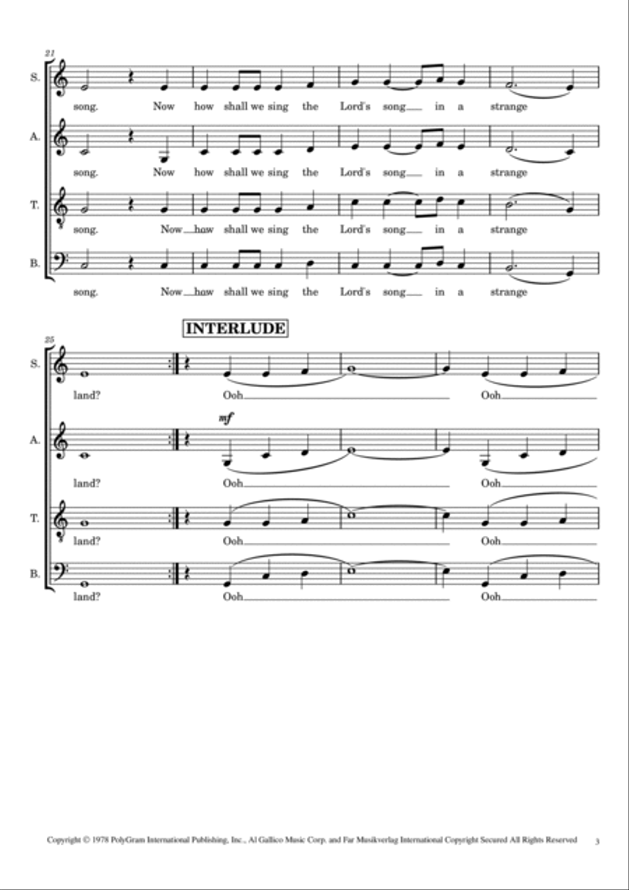 Rivers Of Babylon 4-Part scores gallery preview page 3