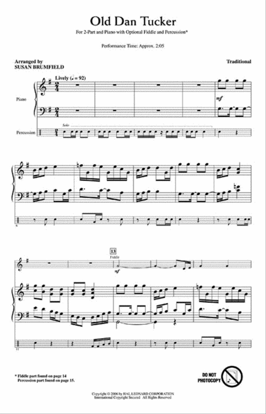 Old Dan Tucker 2-Part scores gallery preview page 2