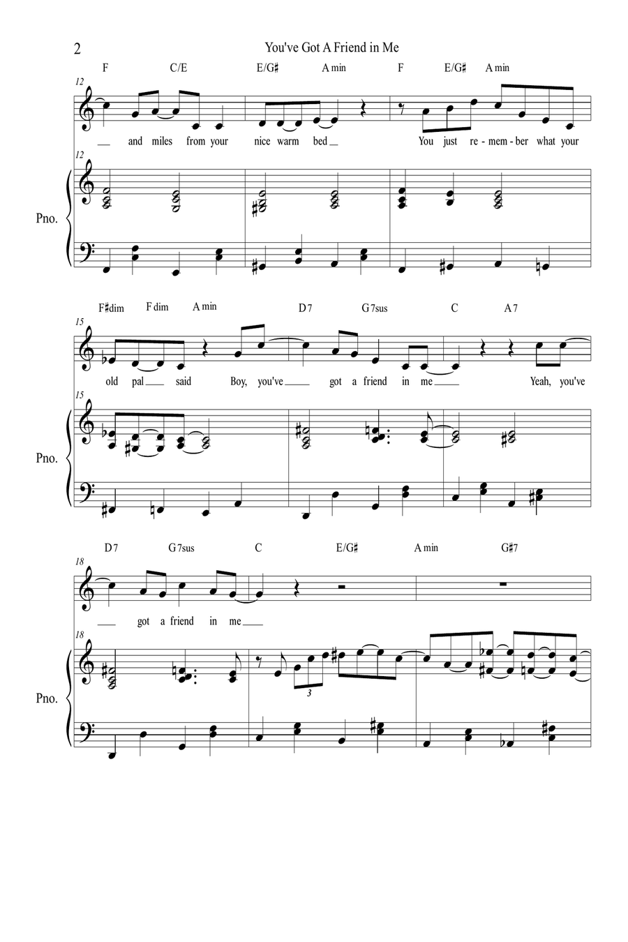 You've Got A Friend In Me Unison Choir scores gallery preview page 2