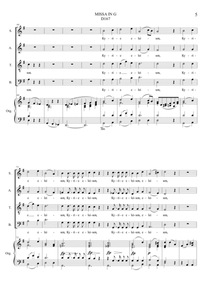 SCHUBERT - MISSA IN G - Arr. for SATB Choir and Organ image number null