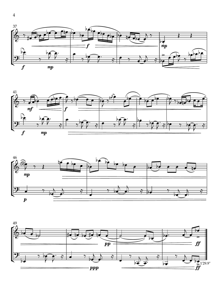 Excursion No. 4: Medium Swing for Clarinet and Bassoon Woodwind Duet scores gallery preview page 4