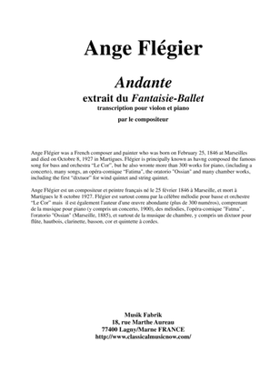 Ange Flégier: Andante from the "Fantaisie-Ballet" for violin and piano
