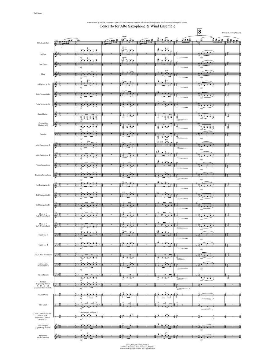 Concerto For Alto Saxophone And Wind Ensemble - Conductor Score (Full Score) Concert Band scores gallery preview page 3