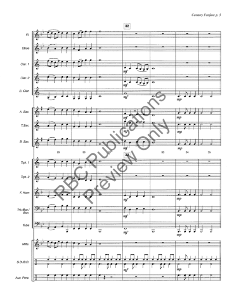 Century Fanfare Century Fanfare Concert Band scores gallery preview page 8