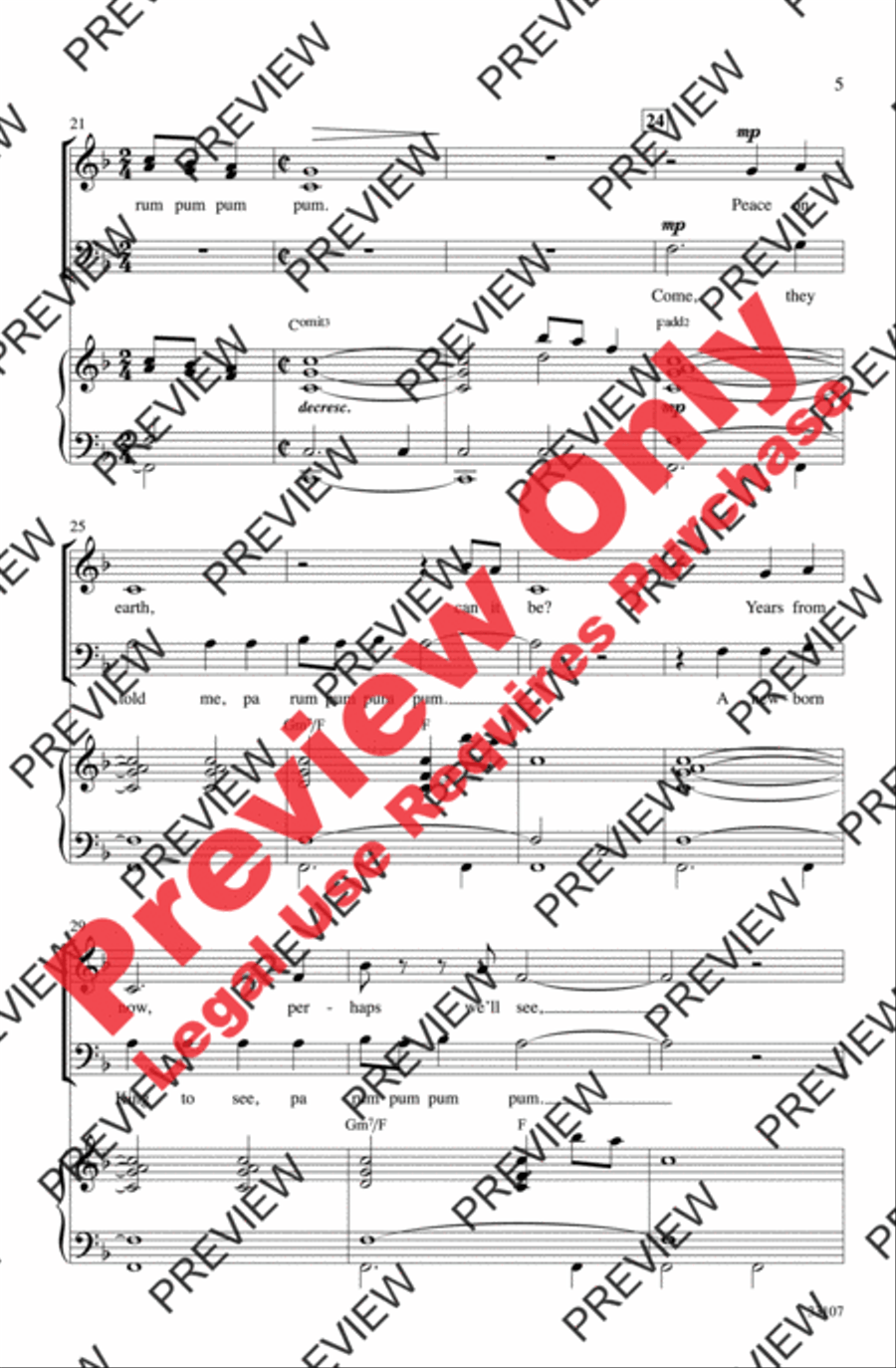 The Little Drummer Boy / Peace on Earth 3-Part scores gallery preview page 5