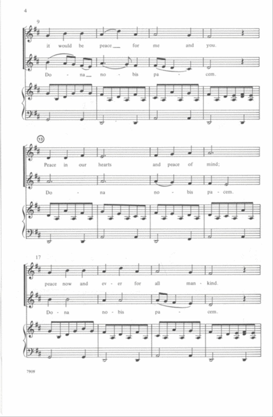 Song of Peace (Dona Nobis Pacem) 2-Part scores gallery preview page 3