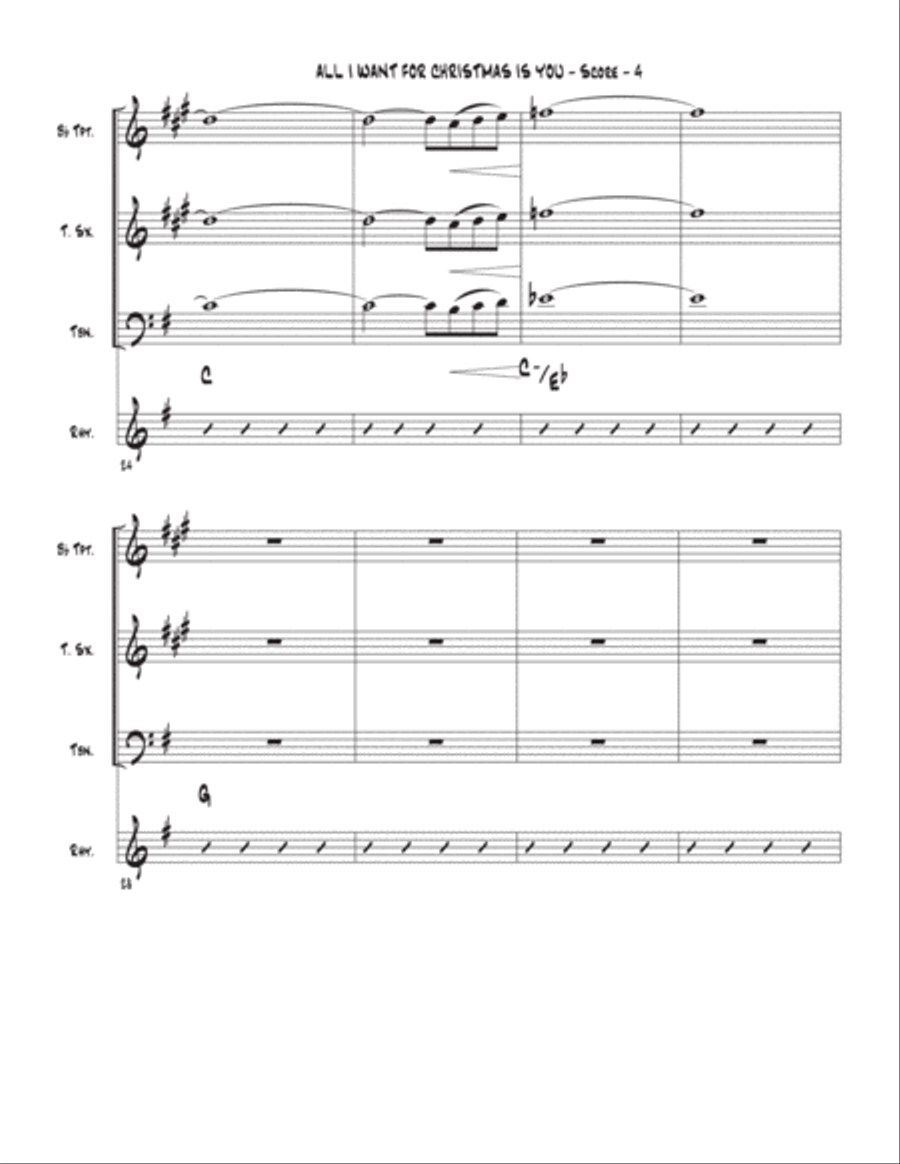 All I Want For Christmas Is You All I Want For Christmas Is You Tenor Saxophone scores gallery preview page 4